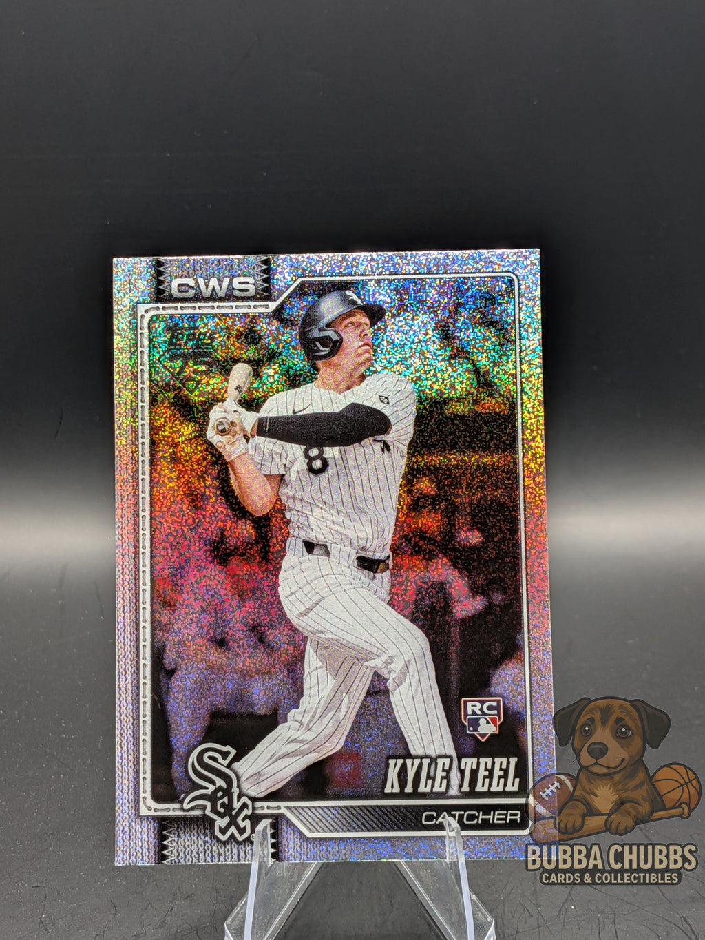 Baseball trading card of Kyle Teel toops series one sand glitter rookie