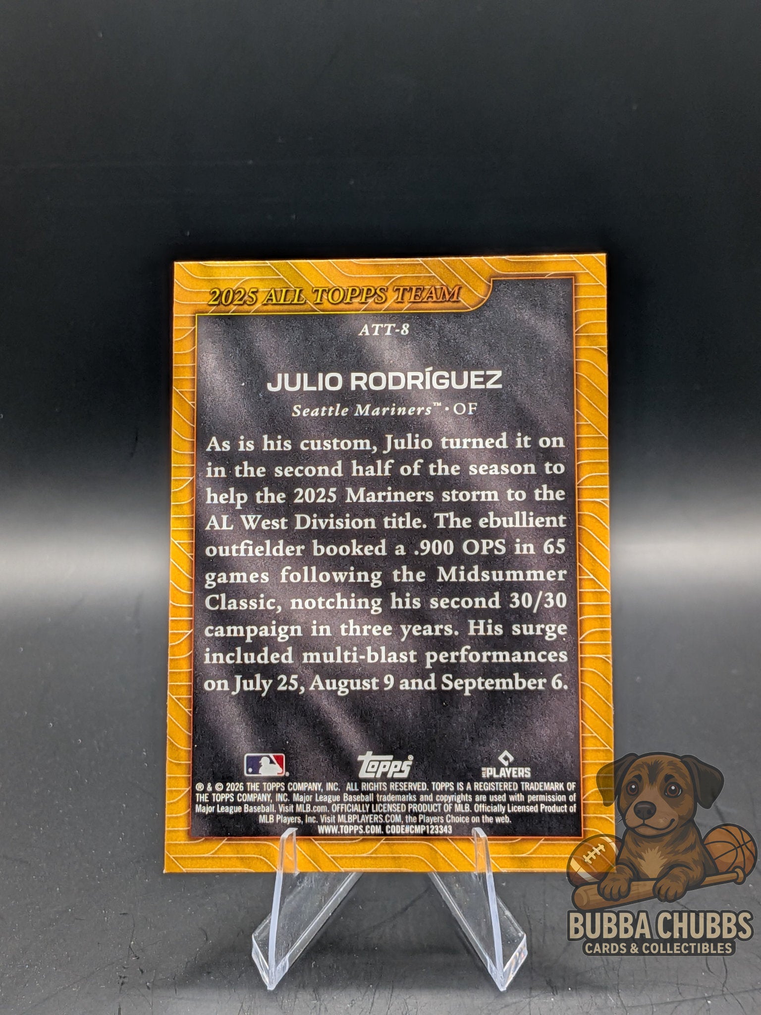 Baseball trading card of Julio Rodriguez Topps All Topps Team insert