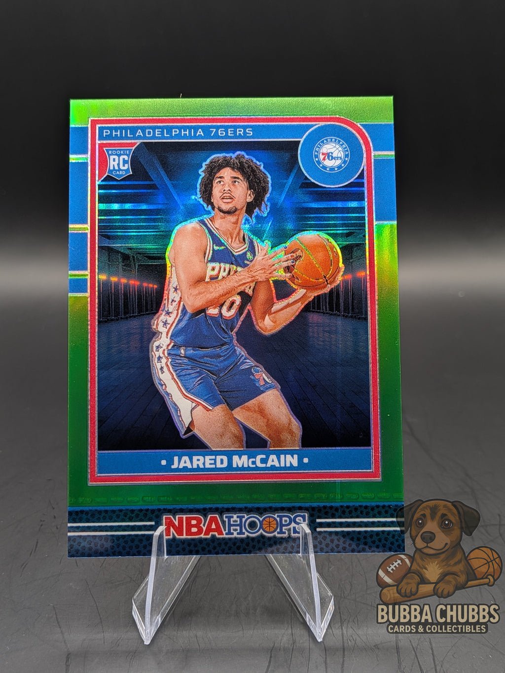 2024-25 Panini NBA Hoops Jared McCain #246 Premium Prizm Lime Green RC /149