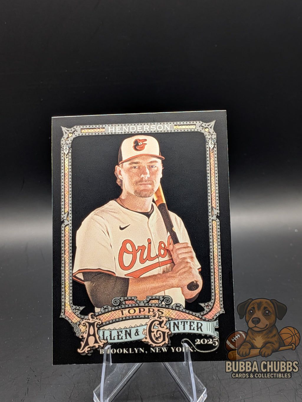 Baseball trading card of Gunnar Henderson Topps Allen & Ginter X 