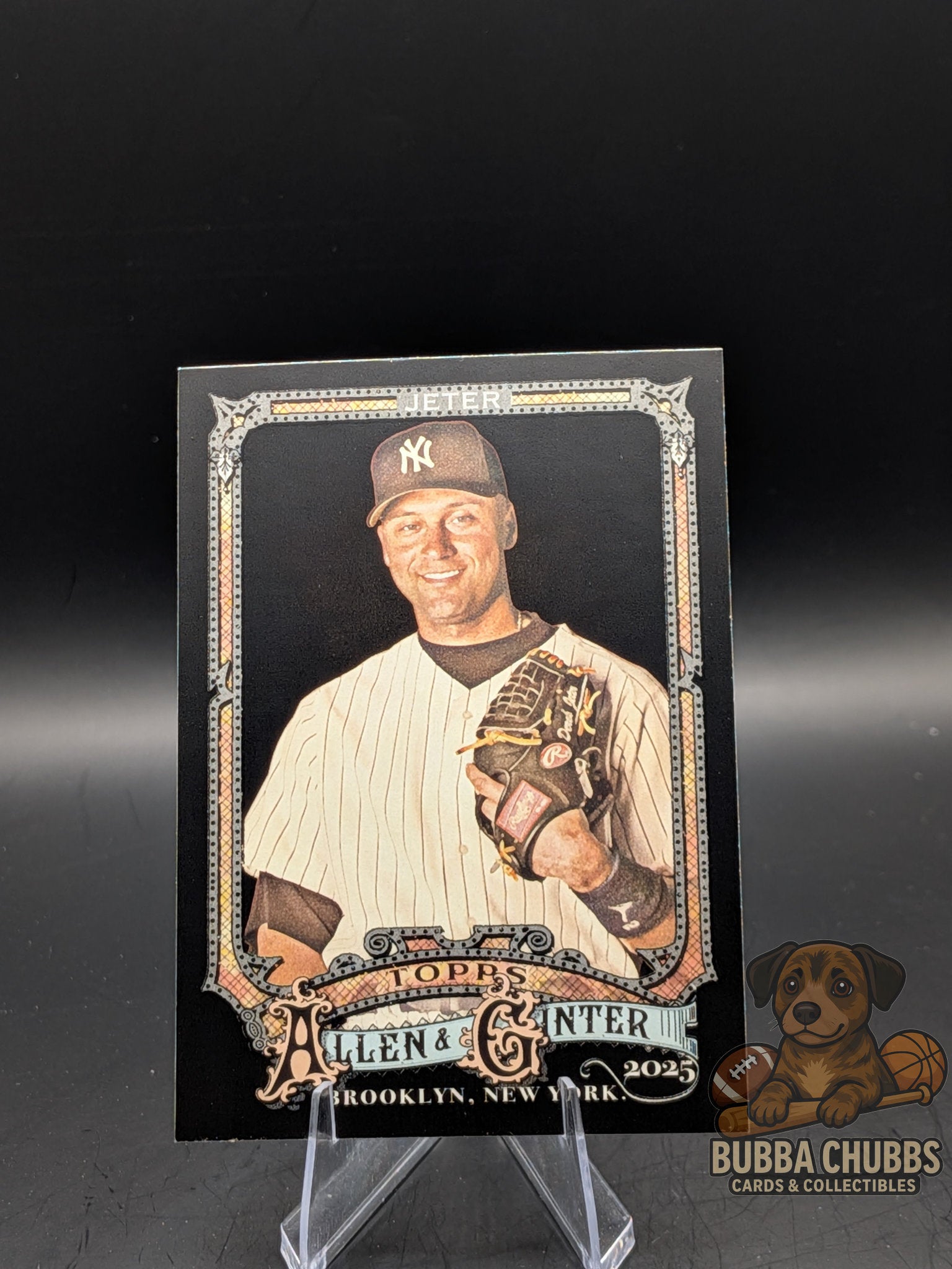 Baseball trading card of Derek Jeter Topps Allen & Ginter X
