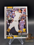 Baseball trading card of Nick Kurtz with Athletics topps 75th anniversary all-star rookie 