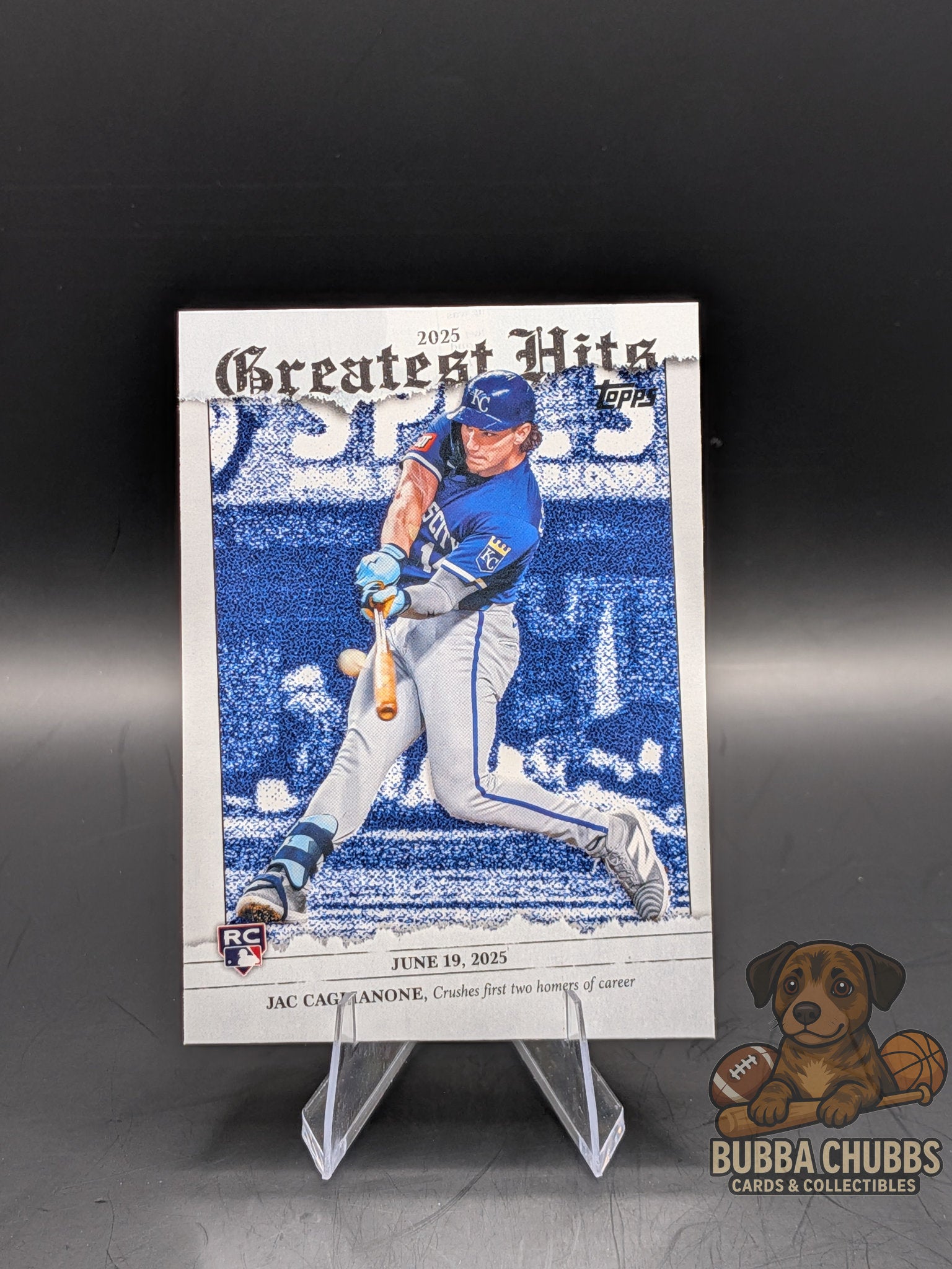 Baseball trading card featuring Jac Caglianone Greatest Hits Topps 