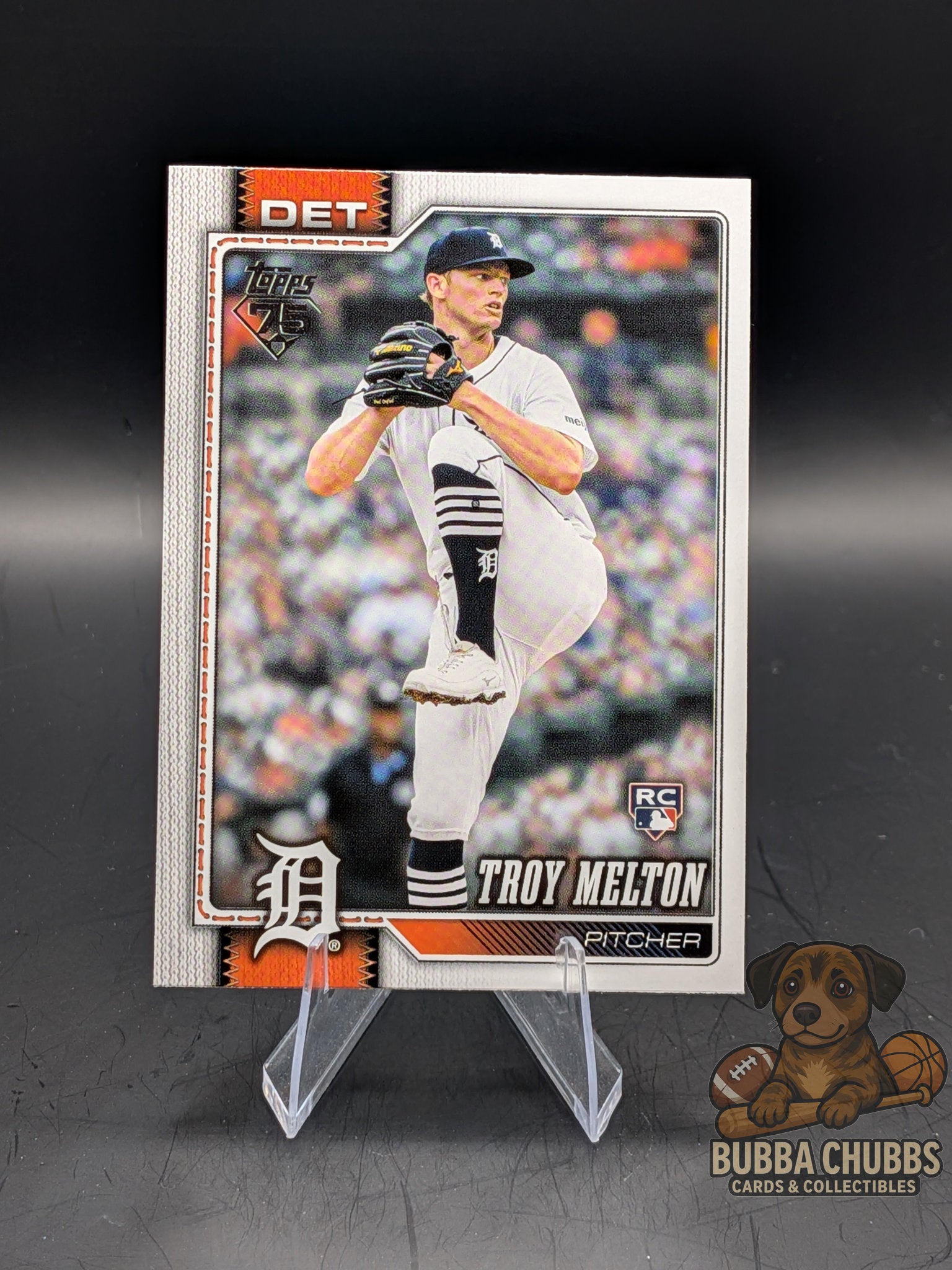 Baseball trading card of Troy Melton topps series one 75th anniversary
