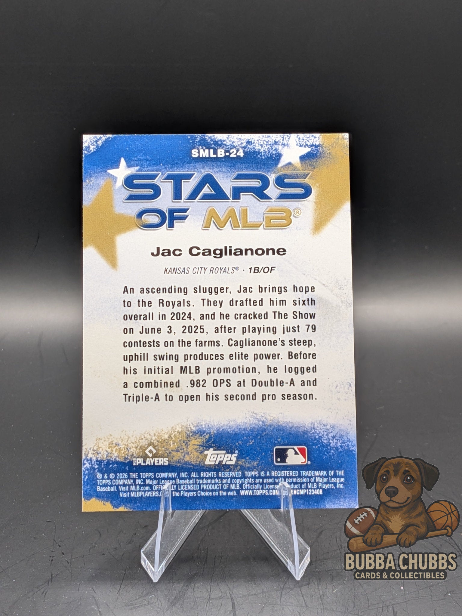 Baseball trading card of Jac Caglianone topps stars of the mlb insert rookie