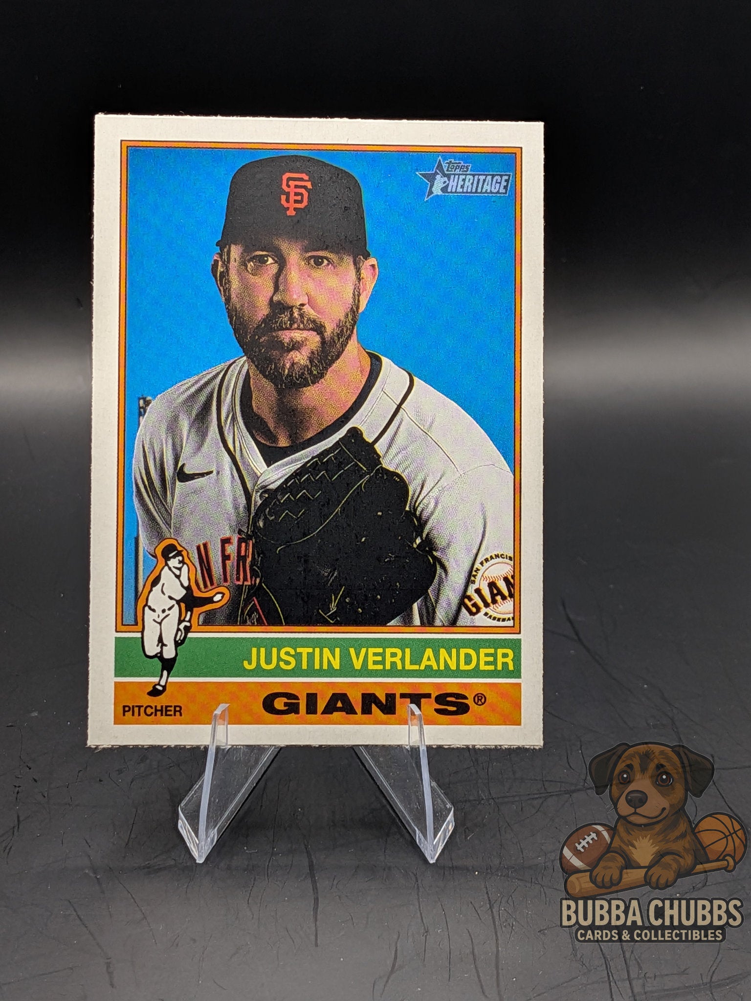 Baseball trading card of Justin Verlander topps heritage