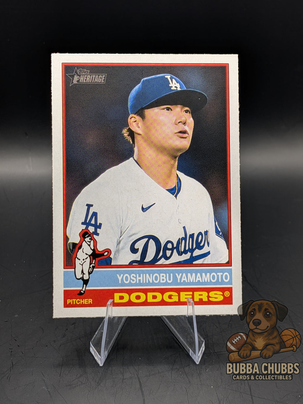 Baseball trading card of Yoshinobu Yamamoto Topps Heritage 