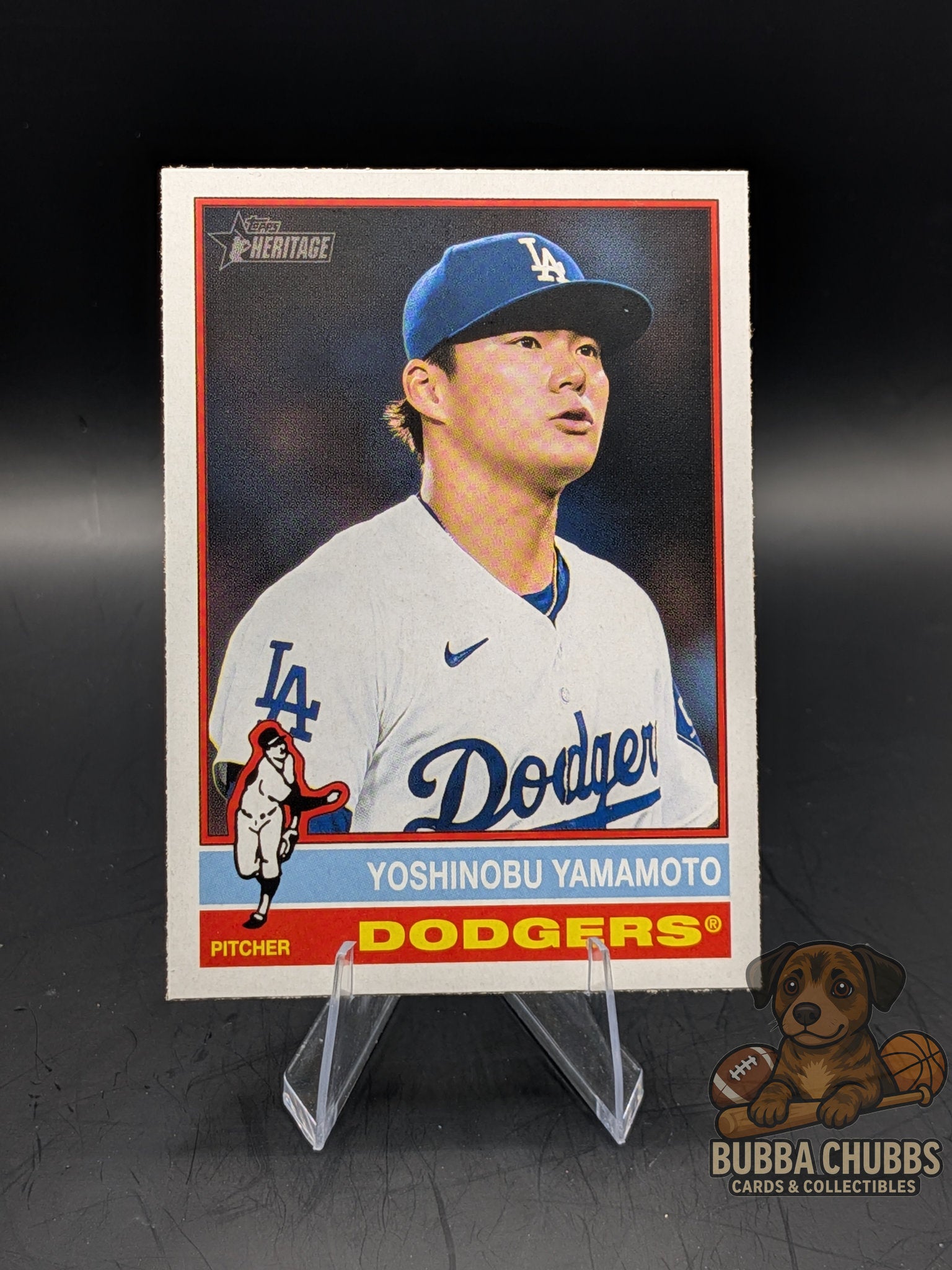 Baseball trading card of Yoshinobu Yamamoto Topps Heritage 