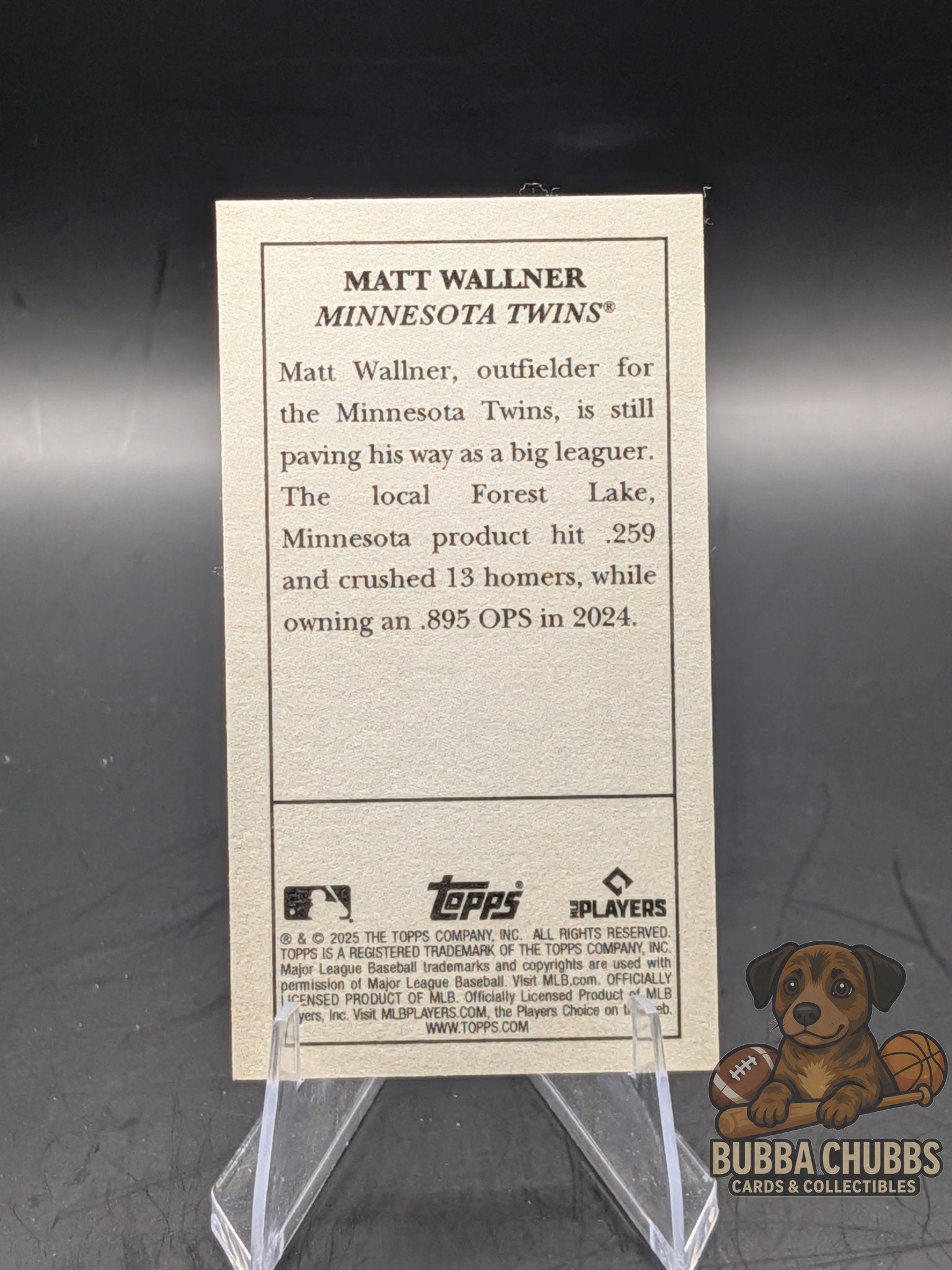 baseball trading card of Matt Wallner topps T-205 wood parallel