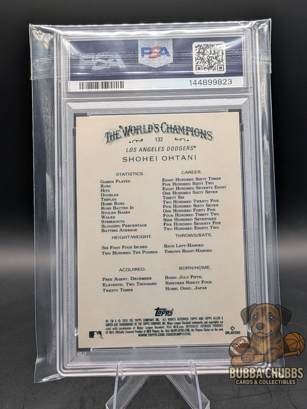 Baseball trading card featuring Shohei Ohtani topps chrome x-fractor a PSA 10