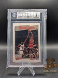 Basketball trading card of Michael Jordan NBA Hoops BGS 9