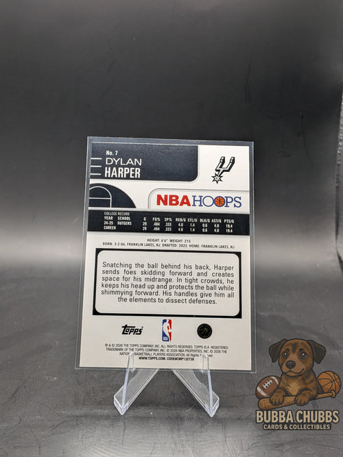 2025-26 Topps NBA Hoops RC Dylan Harper #7