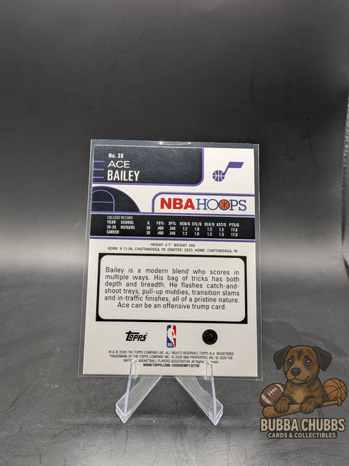 2025-26 Topps NBA Hoops RC Ace Bailey #38