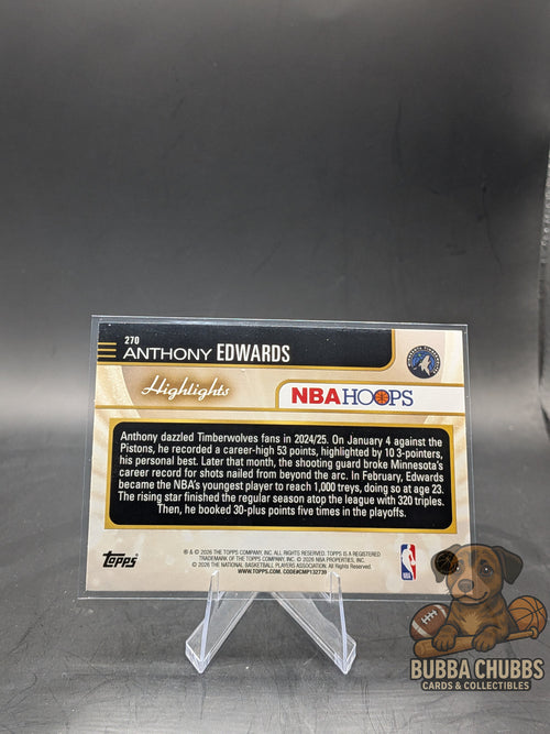 2025-26 Topps NBA Hoops Highlights Rainbow Foil Anthony Edwards #270