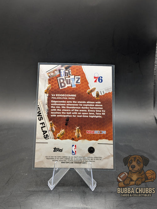2025-26 Topps NBA Hoops The Buzz Orange RC VJ Edgecombe #TB-3