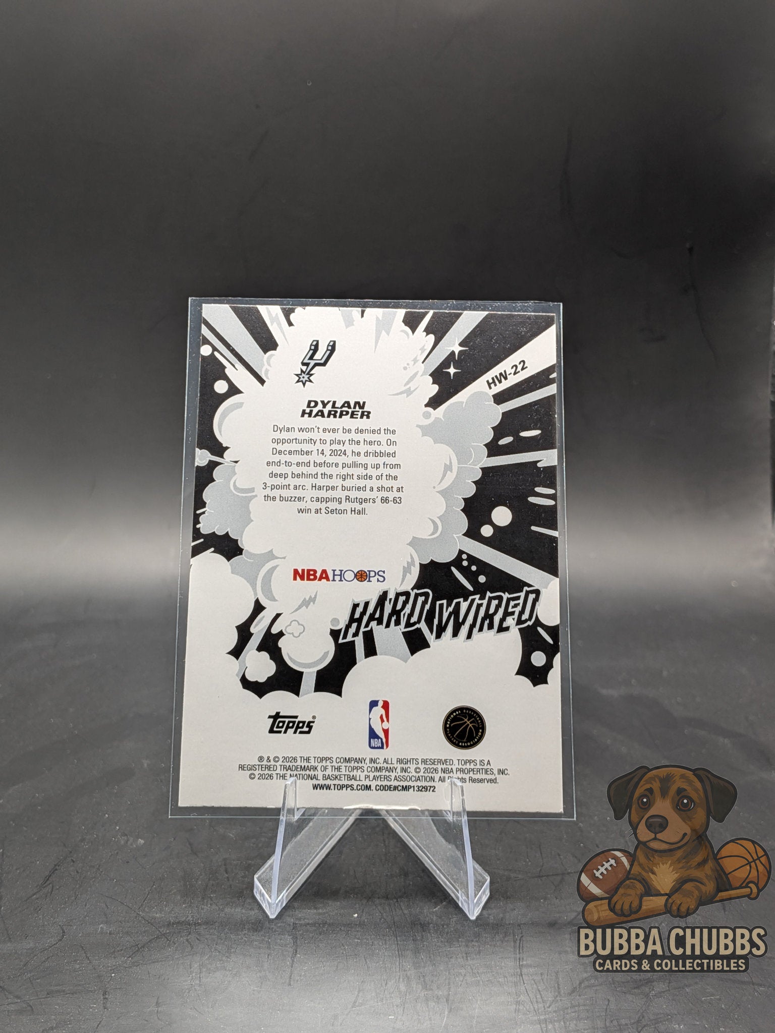 2025-26 Topps NBA Hoops Hard Wired Dylan Harper #HW-22