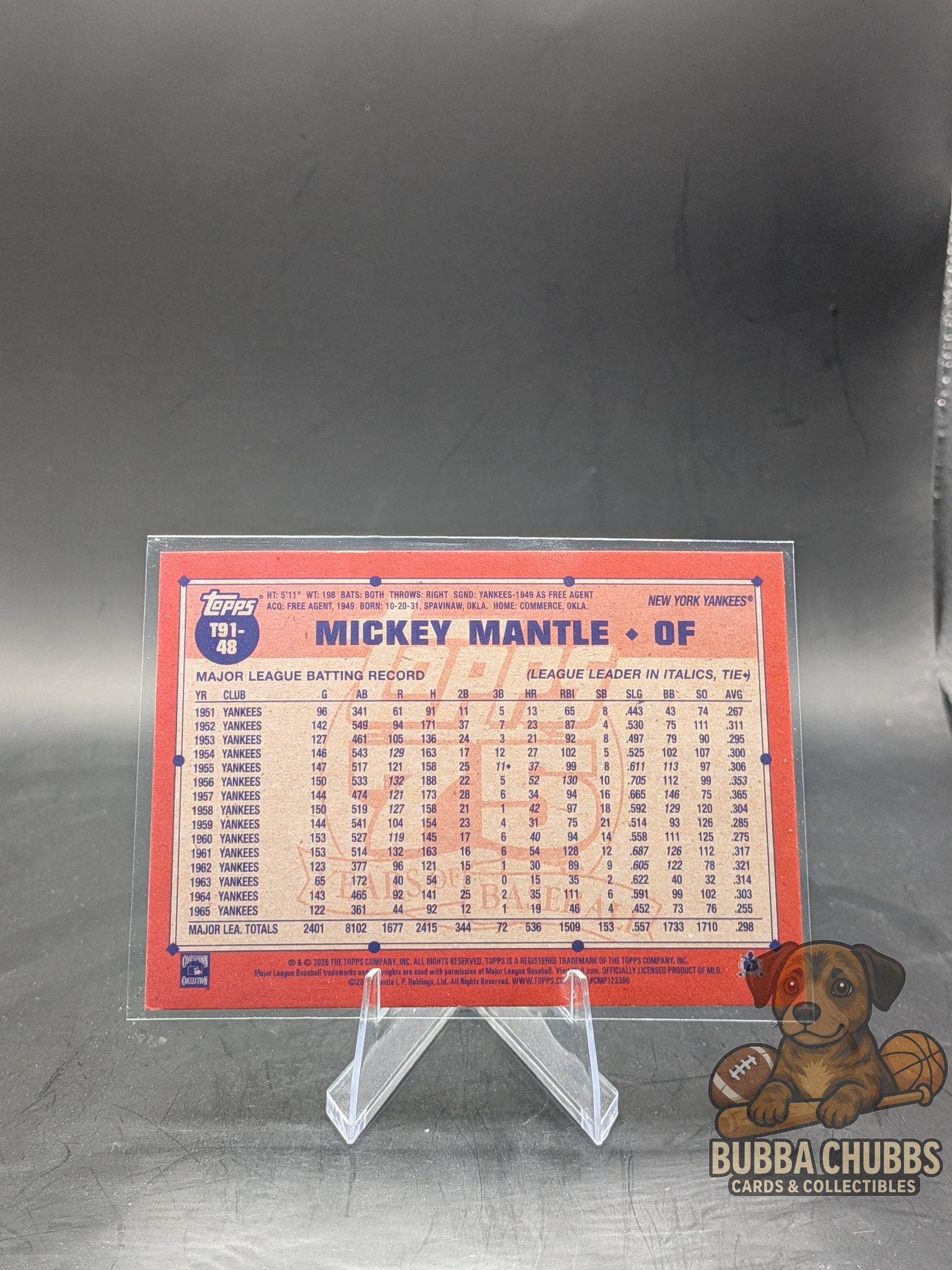 2026 Topps Series 1 Crackle Foil 1991 Topps Mickey Mantle #T91-48