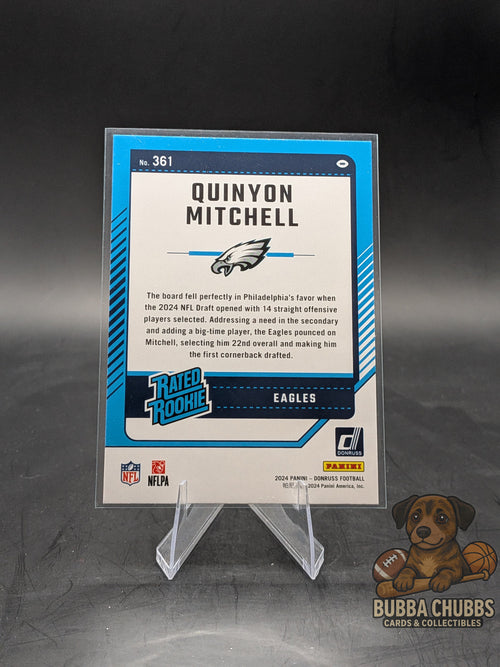 2025 Donruss Panini Rated Rookie Blue Press Proof Quinyon Mitchell #361