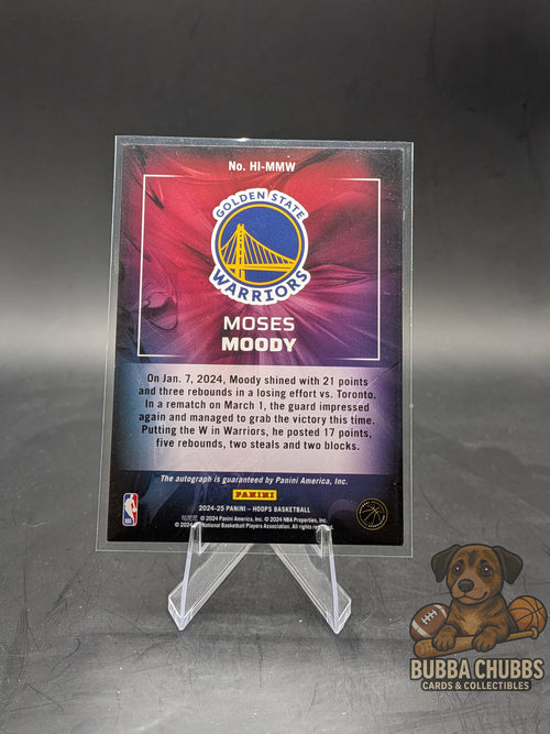 2024-25 Panini NBA Hoops Ink Auto Moses Moody #HI-MMW