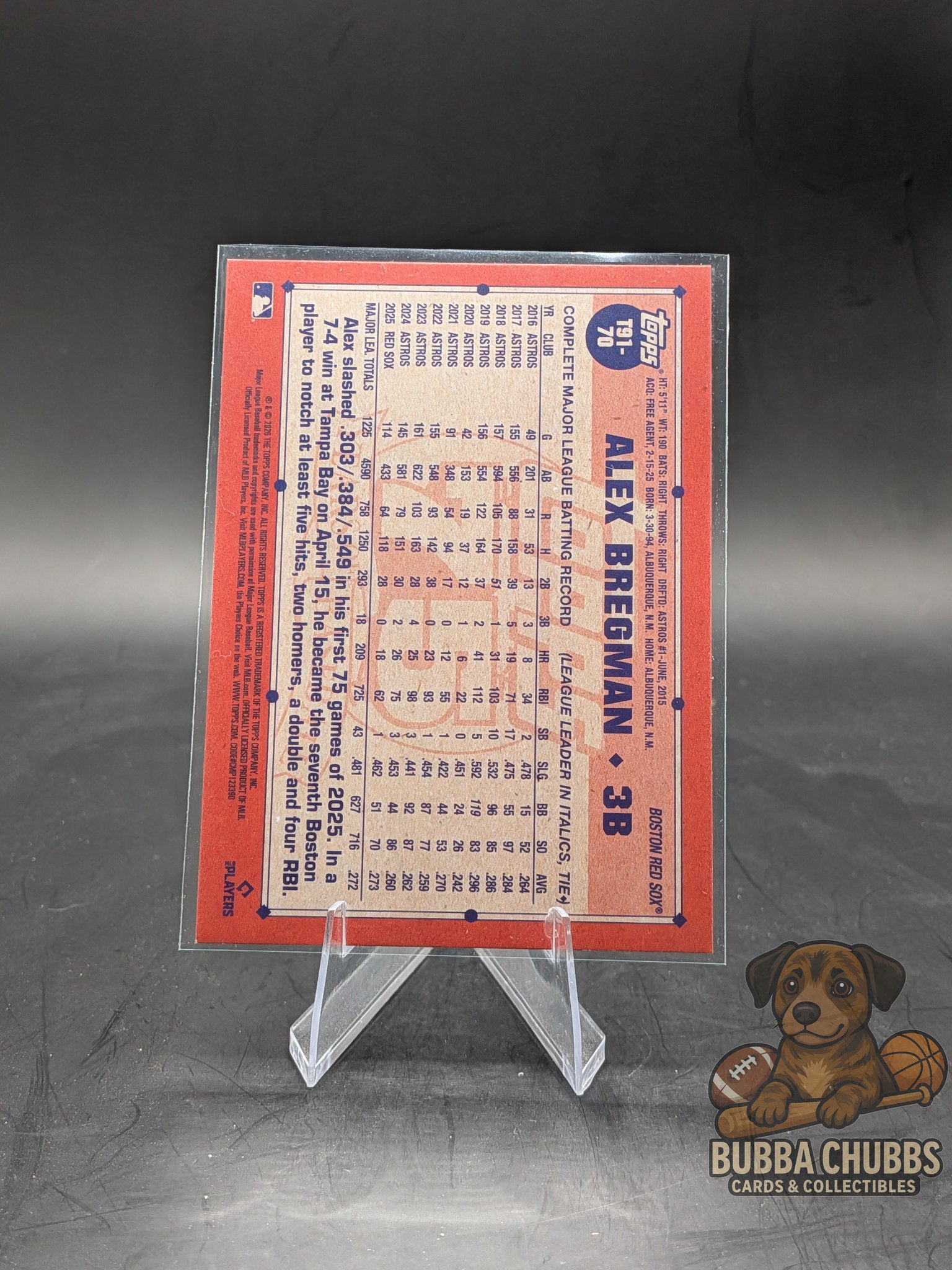 2026 Topps Series 1 Crackle Foil Pink 1991 Topps Alex Bregman #T91-70