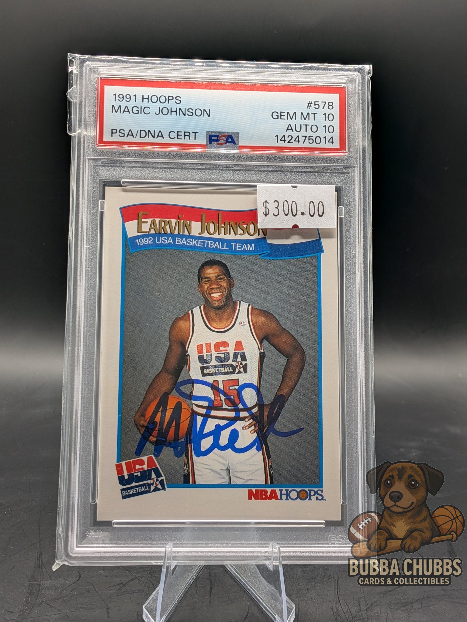 1991 Hoops Magic Johnson #578 PSA/DNA GEM MT 10 AUTO 10 - 1992 USA Dream Team