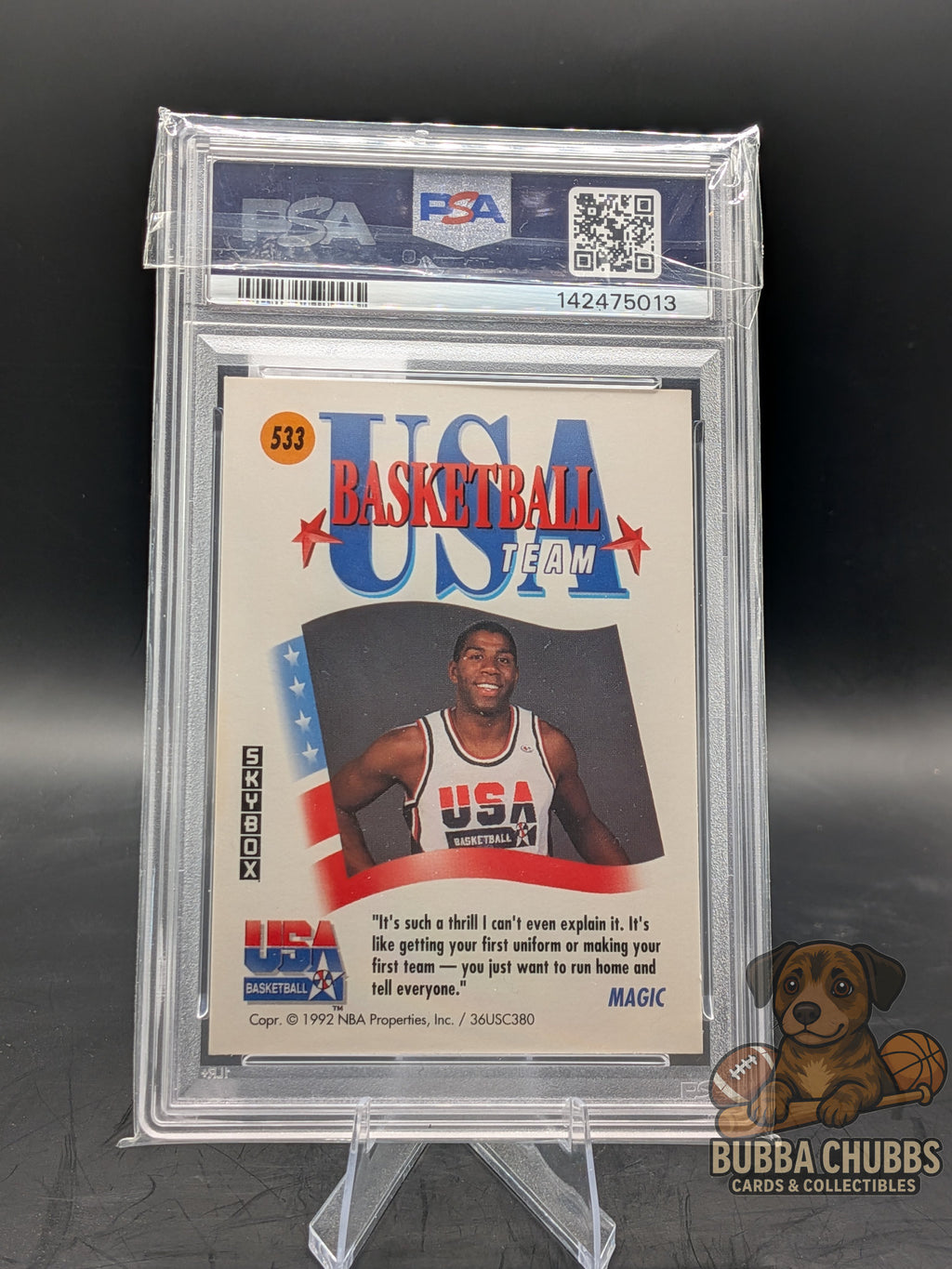 1991 SkyBox Magic Johnson USA Barcelona '92 PSA Mint 9 Auto 10 #533