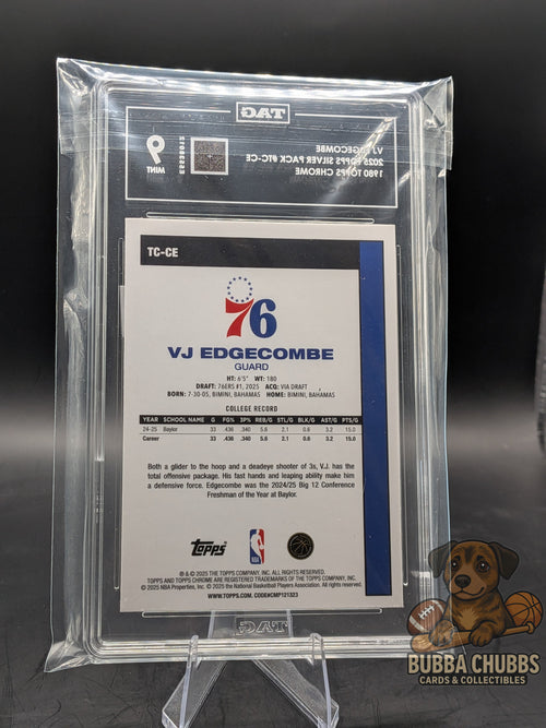 2025 Topps Chrome Silver Pack Mojo Refractor RC VJ Edgecombe #TC-CE TAG Mint 9