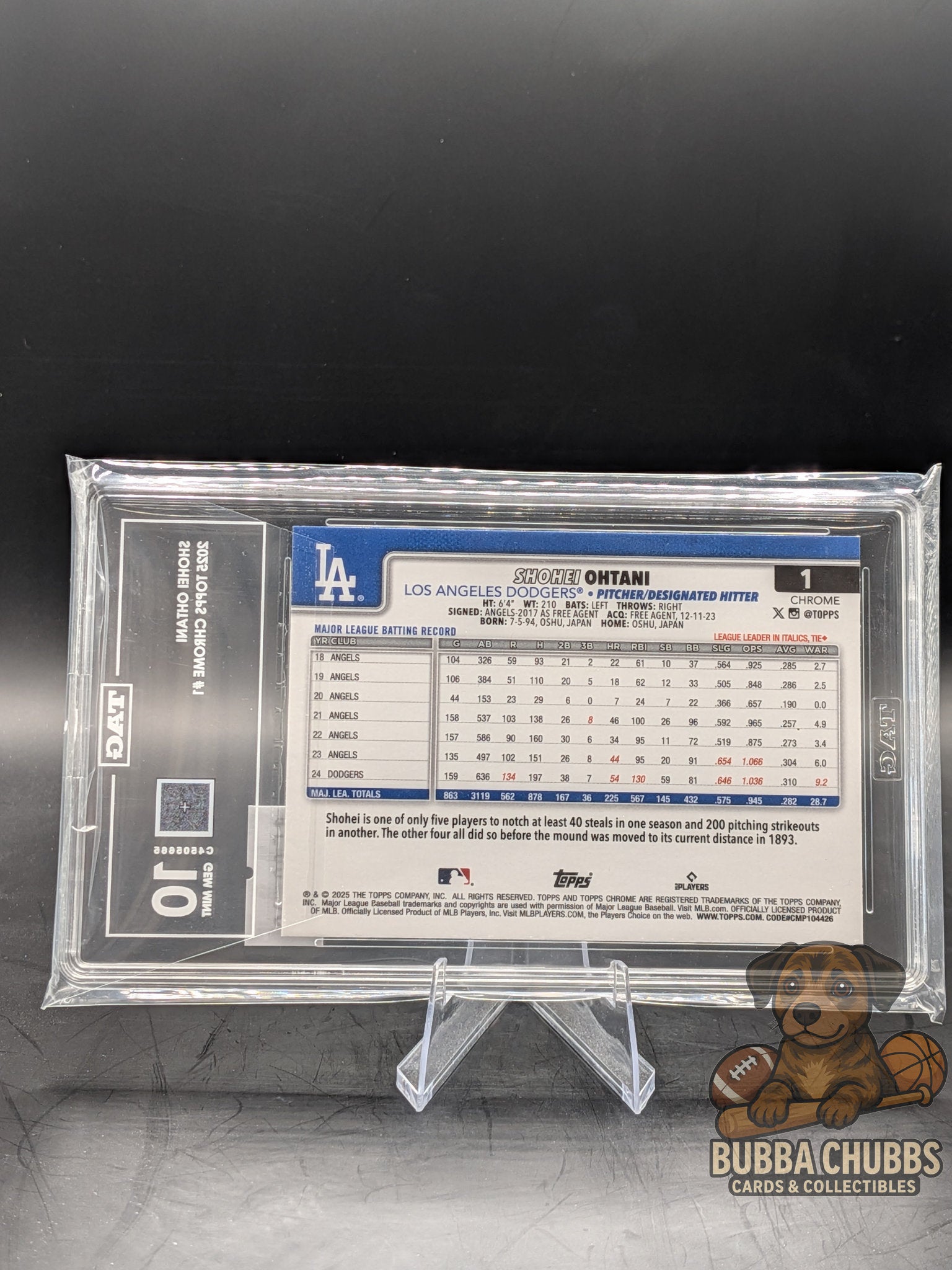 2025 Topps Chrome Shohei Ohtani #1 TAG Gem Mint 10