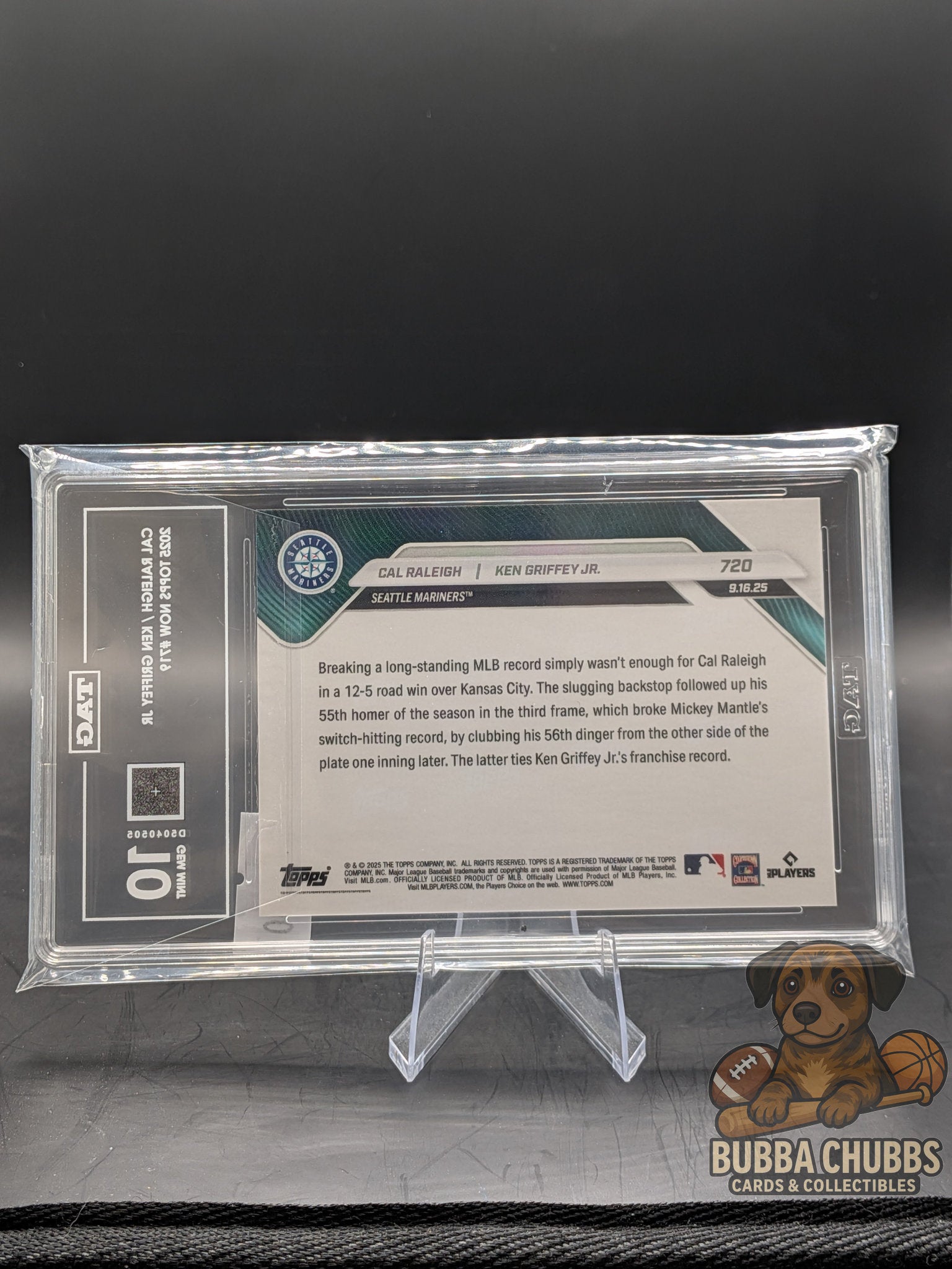 2025 Topps NOW Cal Raleigh / Ken Griffey Jr. #719 TAG GEM MINT 10
