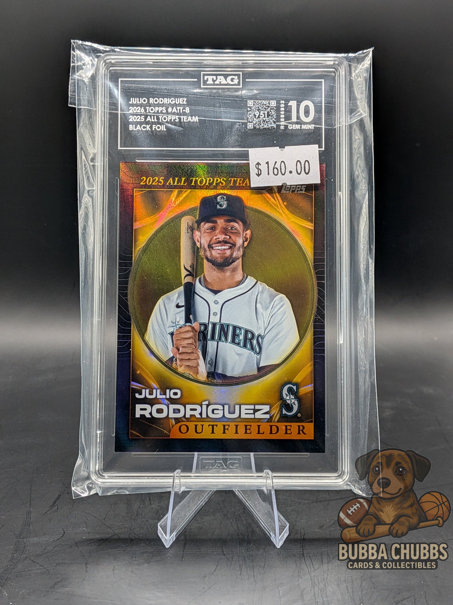 2026 Topps 2025 All Topps Team Black Foil Julio Rodriguez #ATT-8 06/10 TAG GEM MINT 10